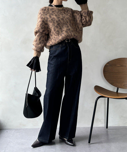 豹紋起毛針織衫