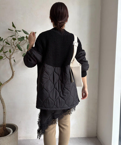 拼接絎縫針織衫