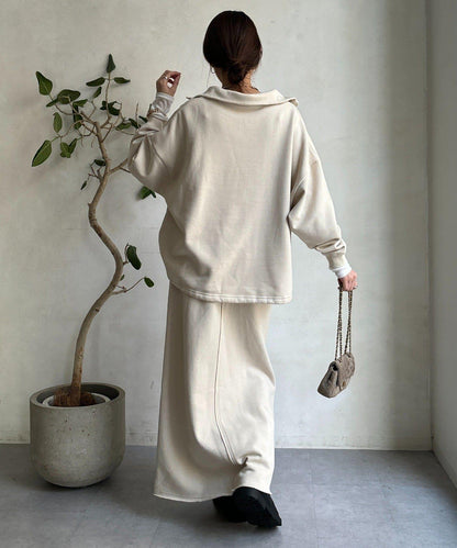 加絨抽繩半拉鍊套頭衫