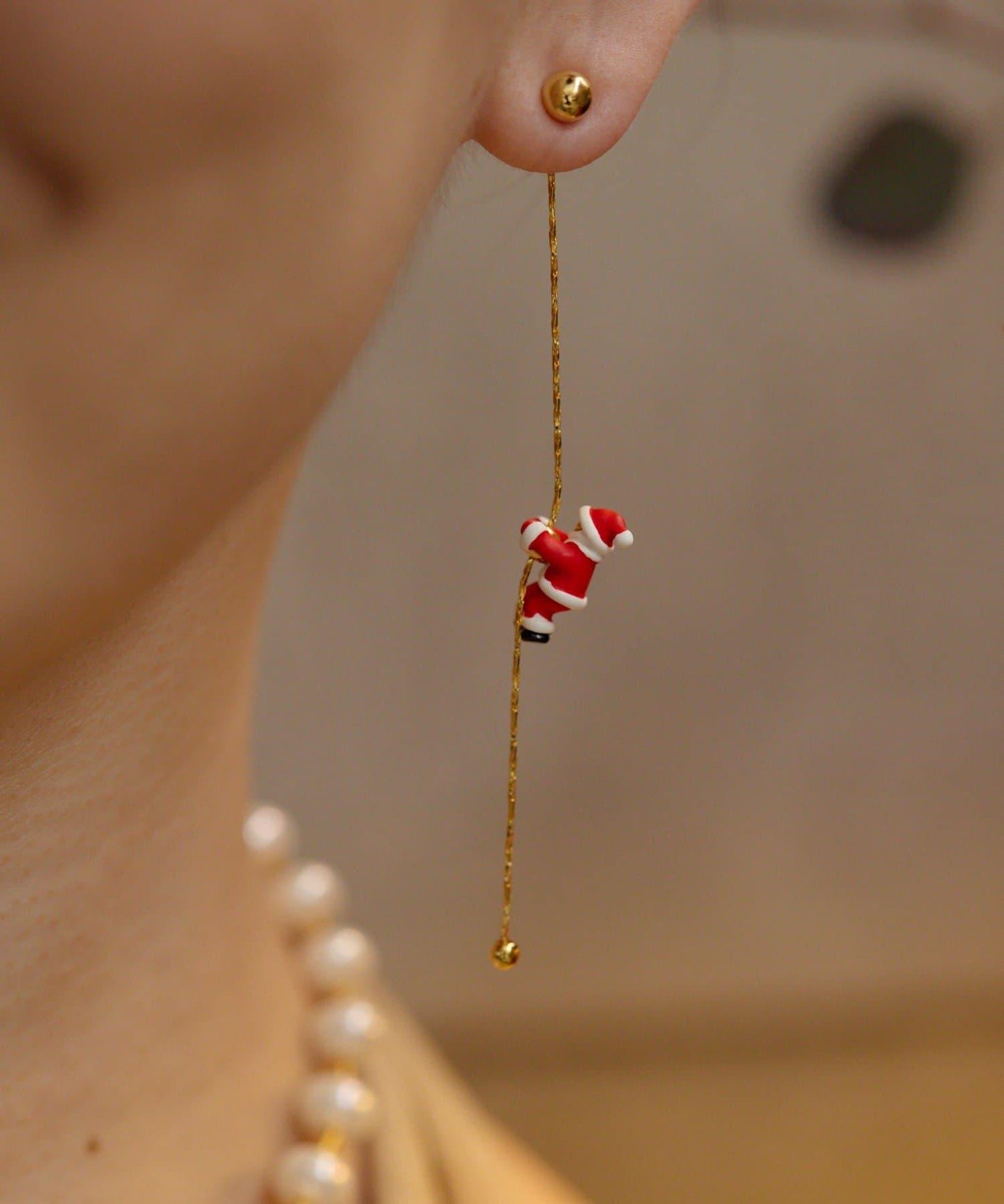 攀巖聖誕老人耳環