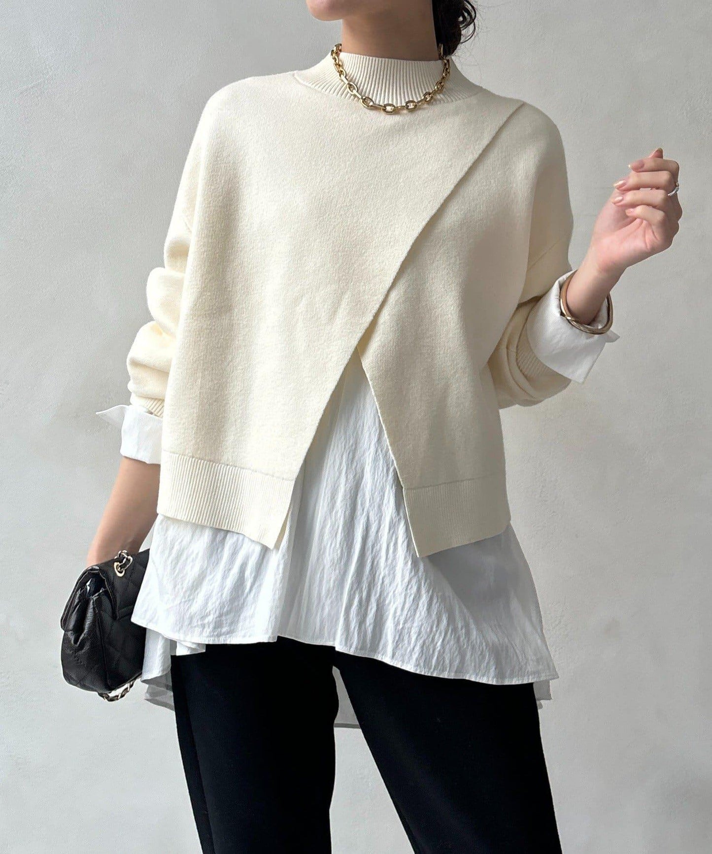 短款兩穿針織衫