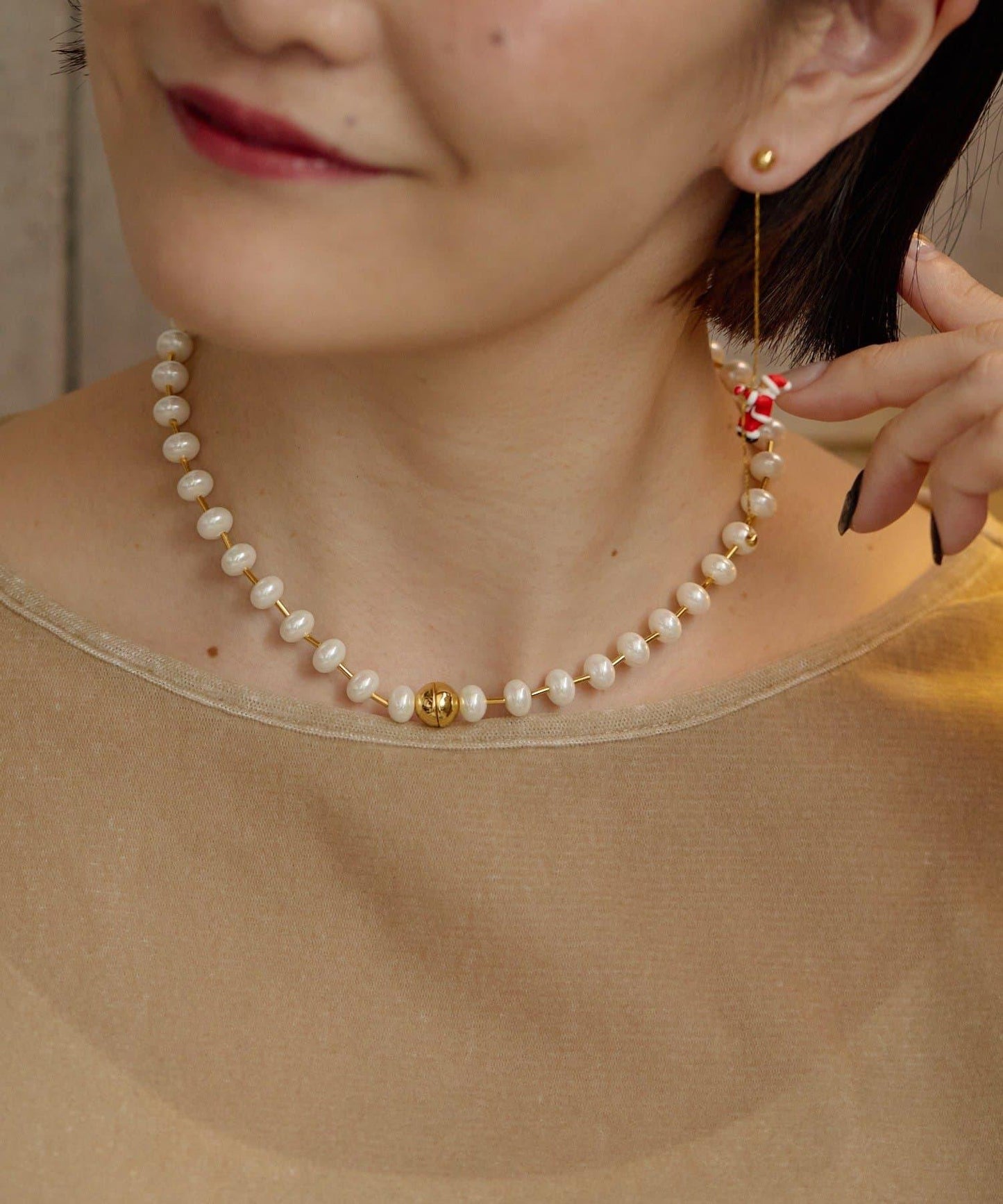 蝴蝶結珍珠項鍊