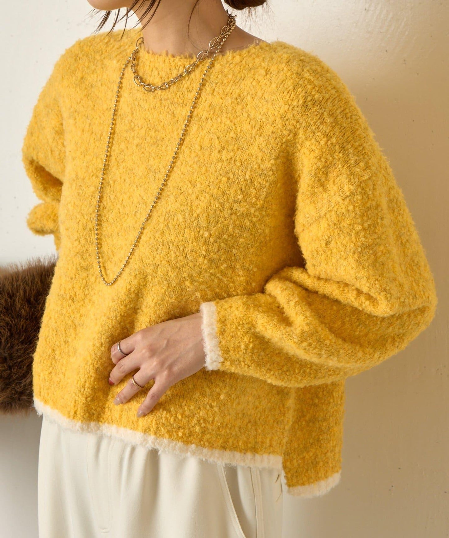 拼色圓領針織衫