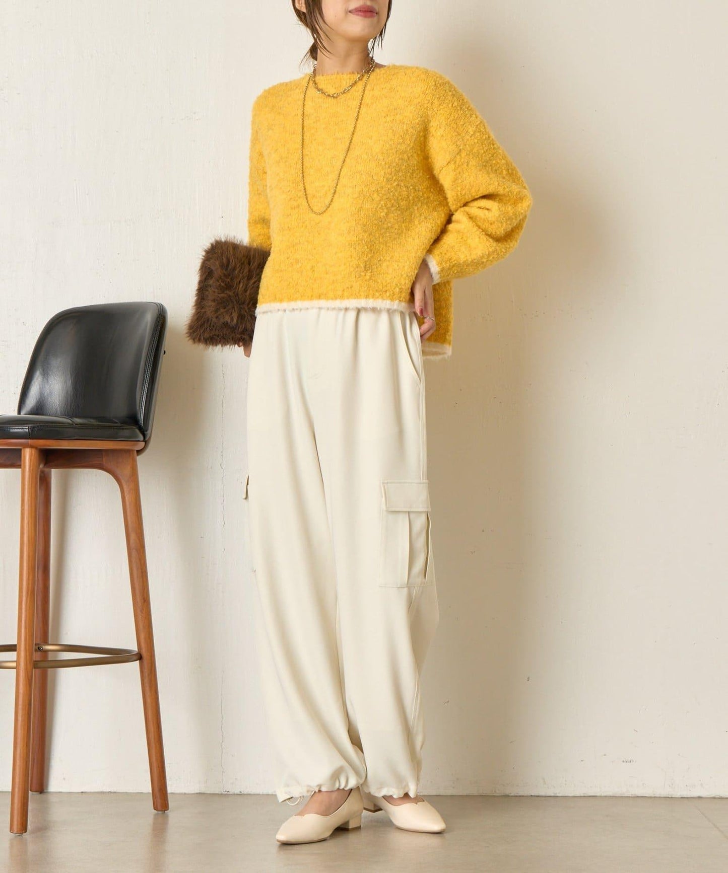 拼色圓領針織衫