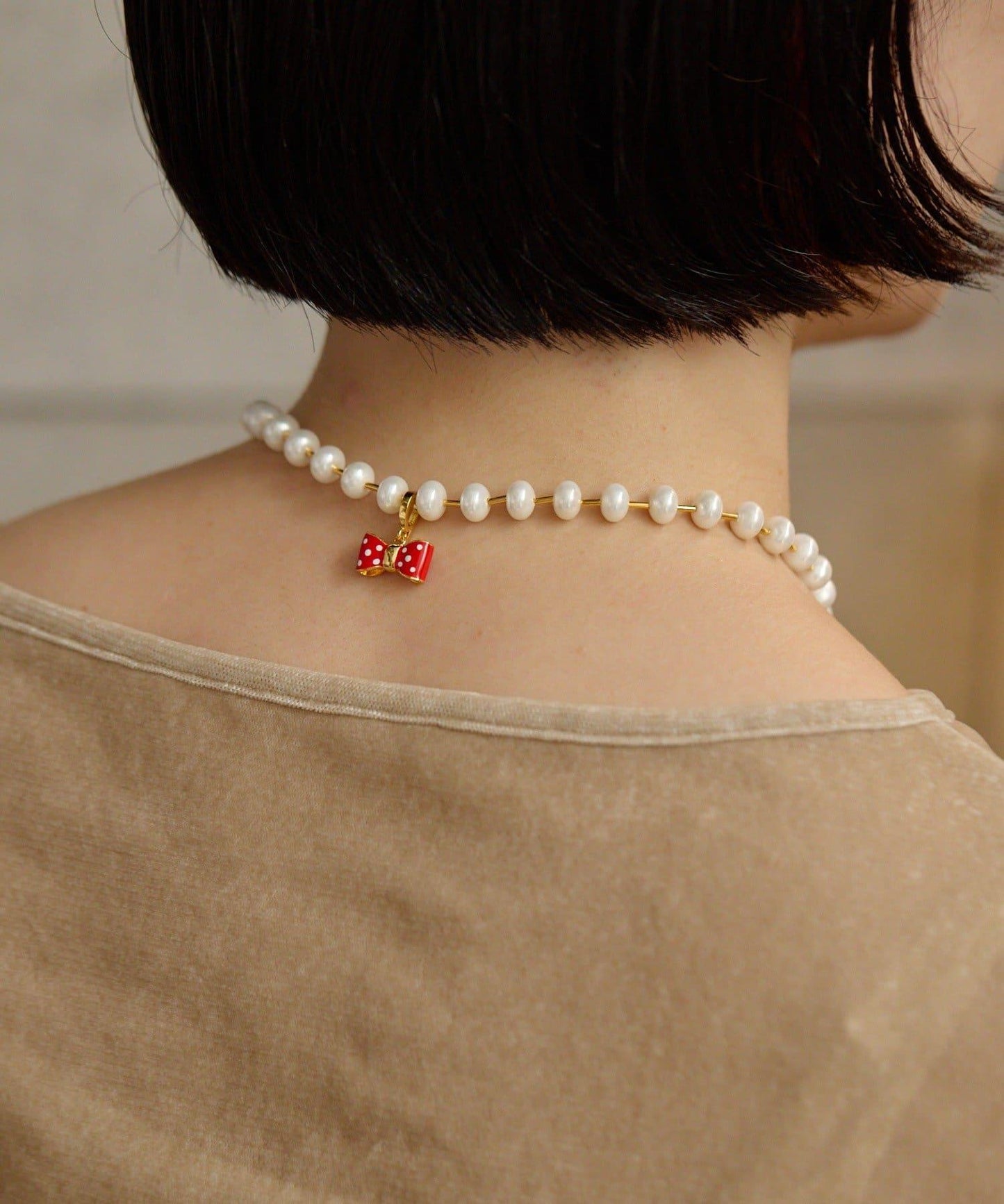 蝴蝶結珍珠項鍊