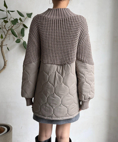拼接絎縫針織衫