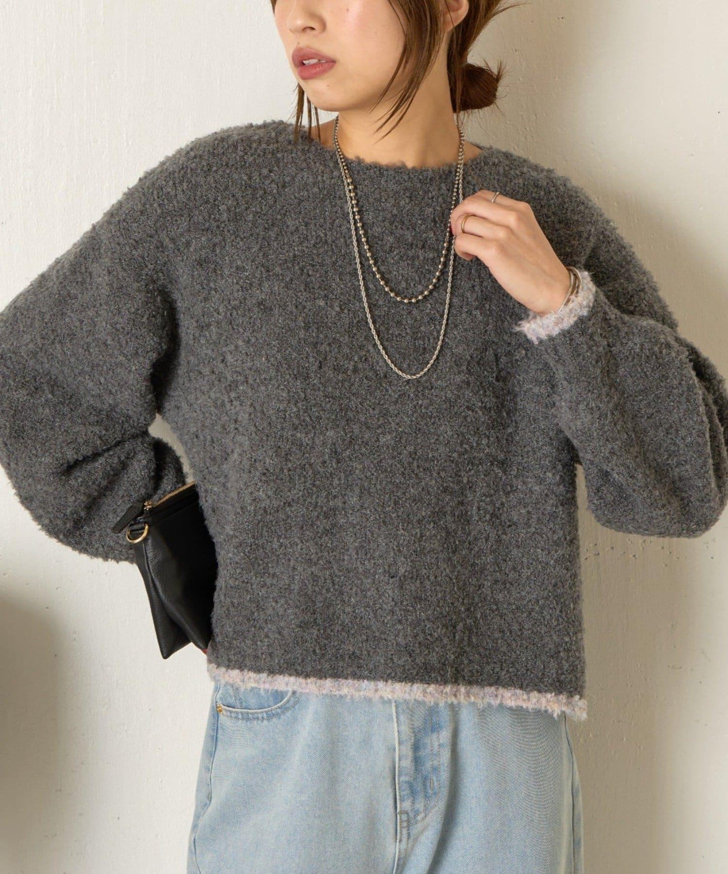 拼色圓領針織衫