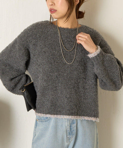 拼色圓領針織衫