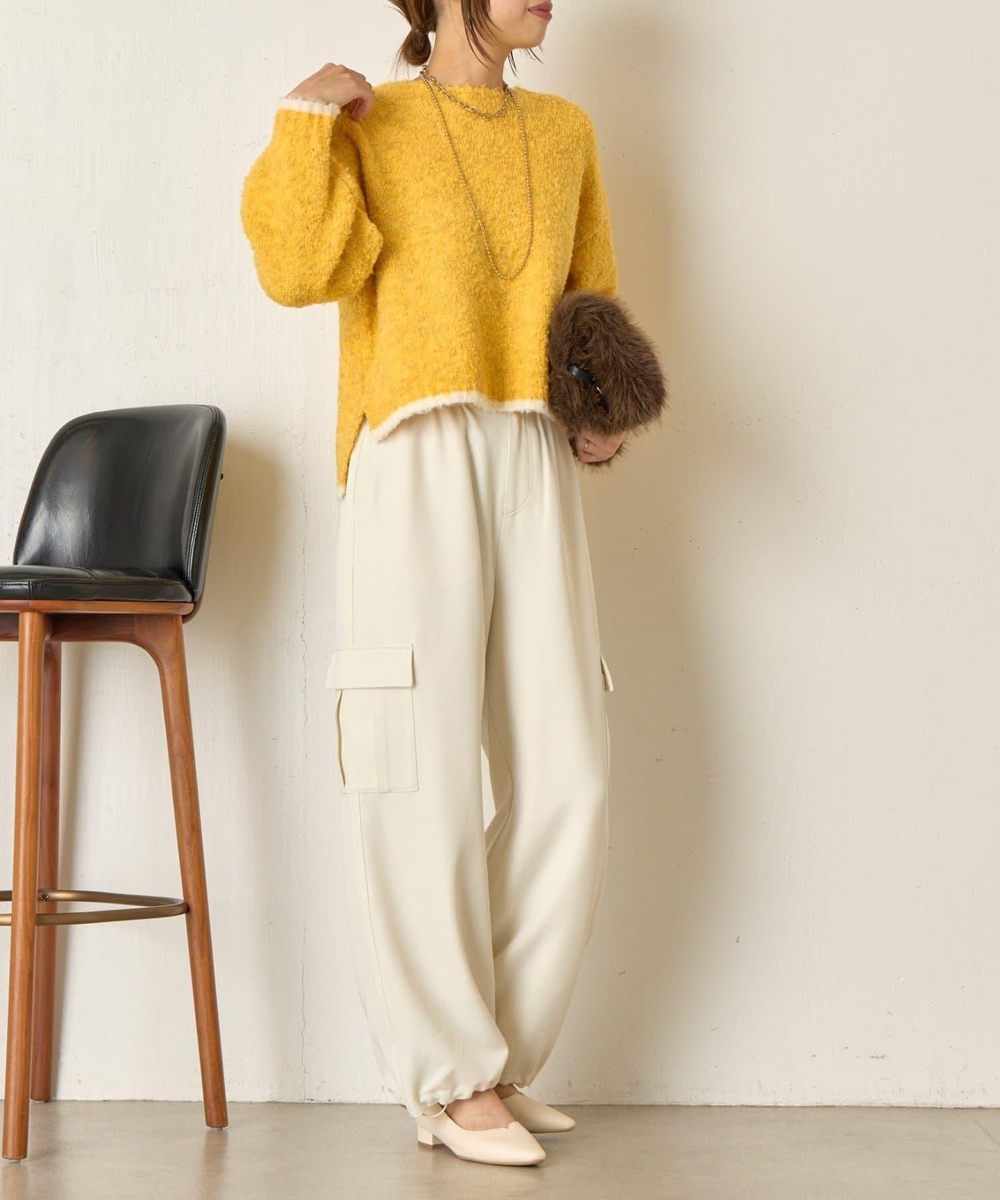 拼色圓領針織衫