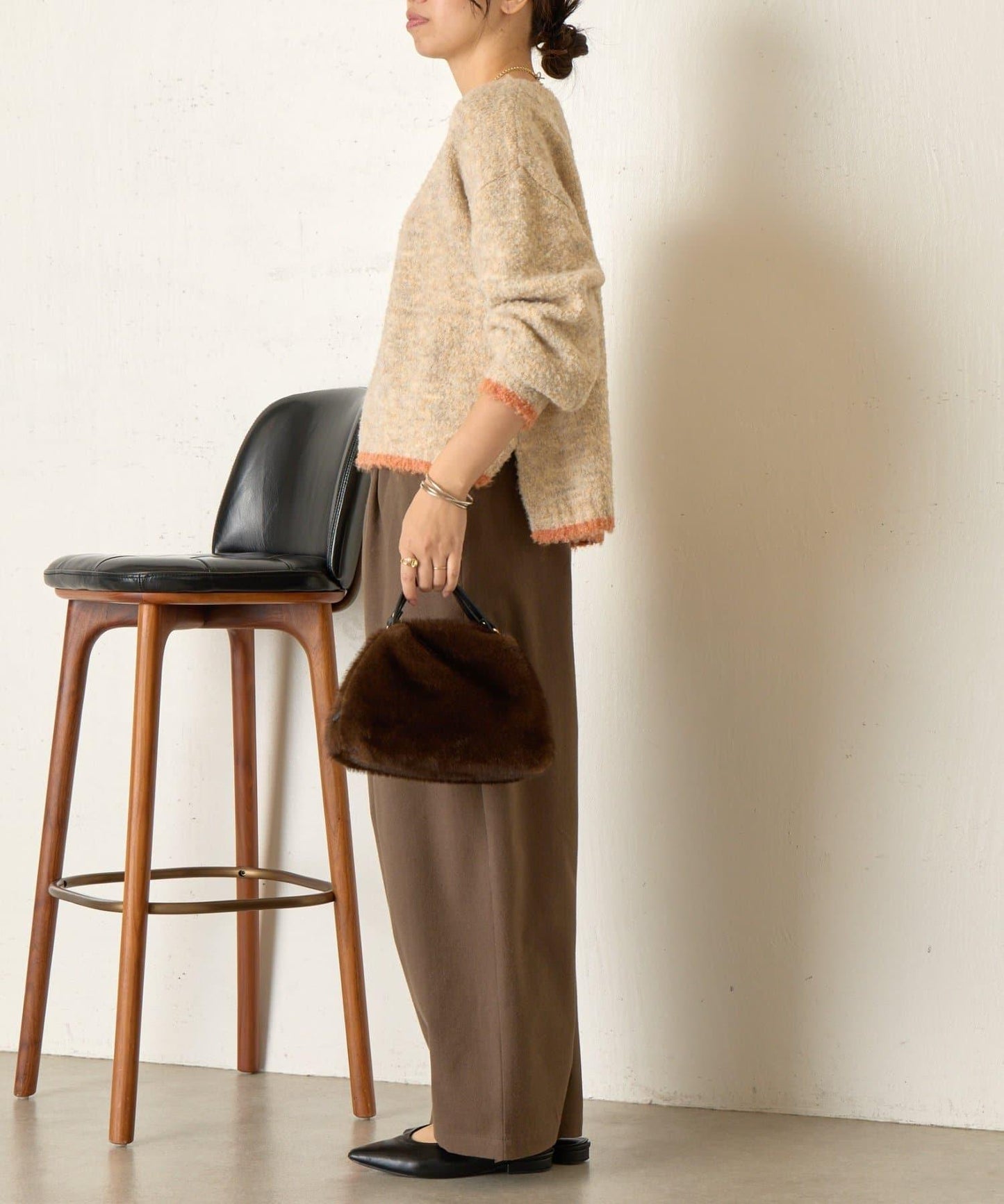 拼色圓領針織衫