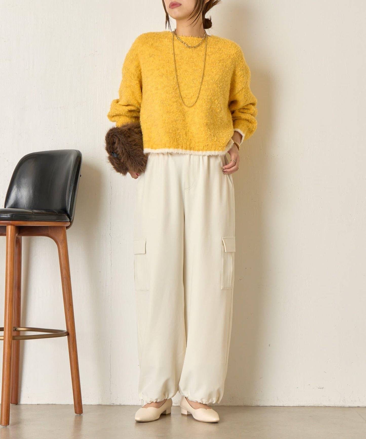 拼色圓領針織衫