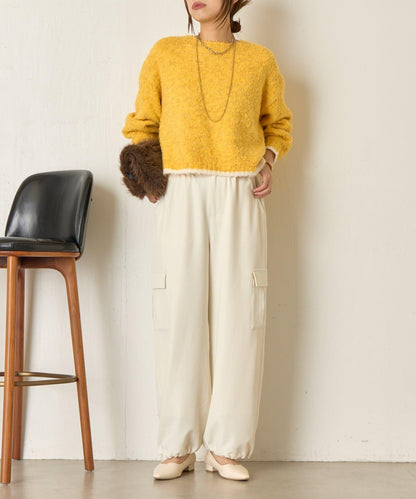 拼色圓領針織衫