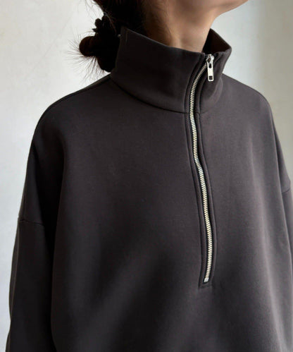 加絨抽繩半拉鍊套頭衫