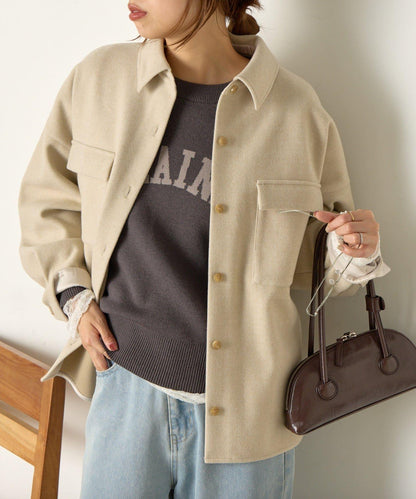 羊毛感寬鬆夾克