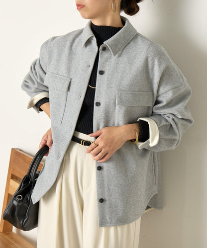 羊毛感寬鬆夾克