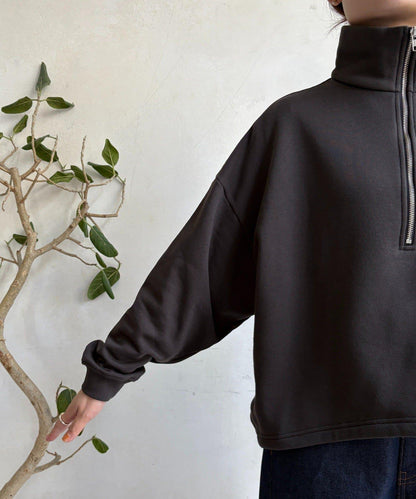 加絨抽繩半拉鍊套頭衫