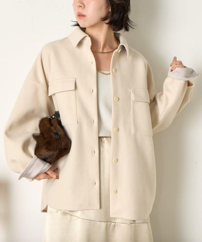 羊毛感寬鬆夾克