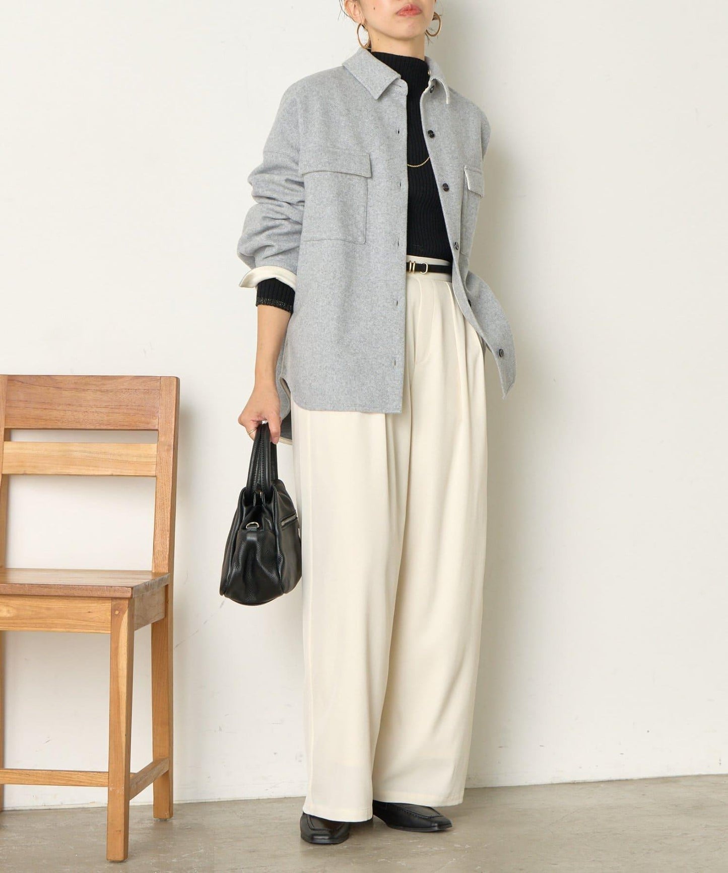 羊毛感寬鬆夾克