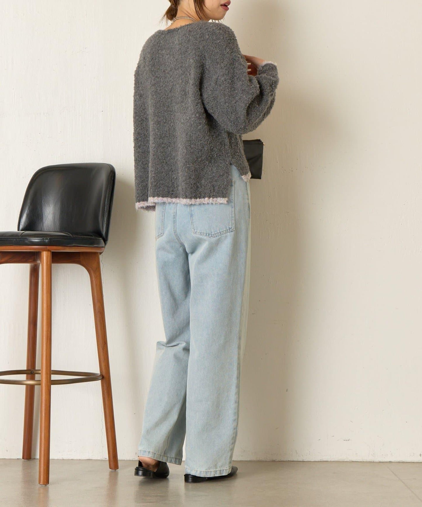 拼色圓領針織衫