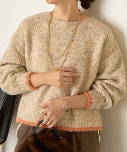 拼色圓領針織衫