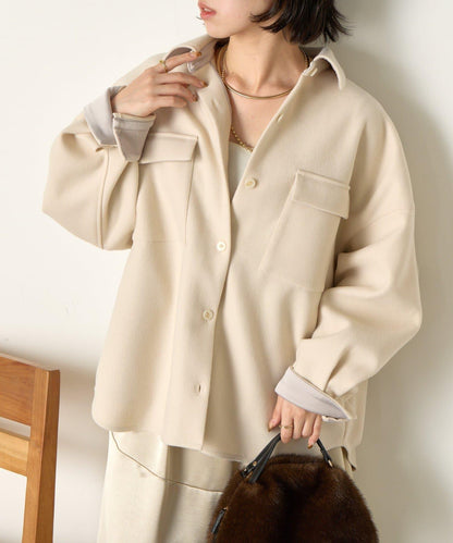 羊毛感寬鬆夾克