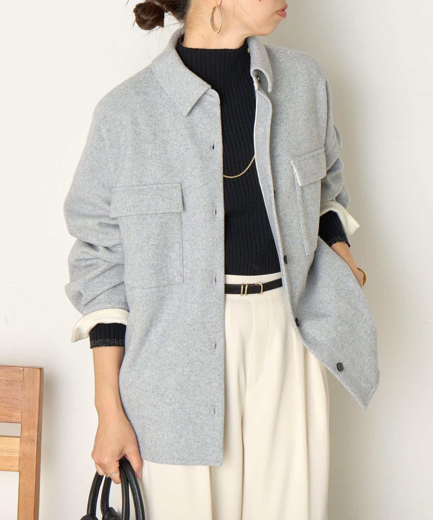 羊毛感寬鬆夾克