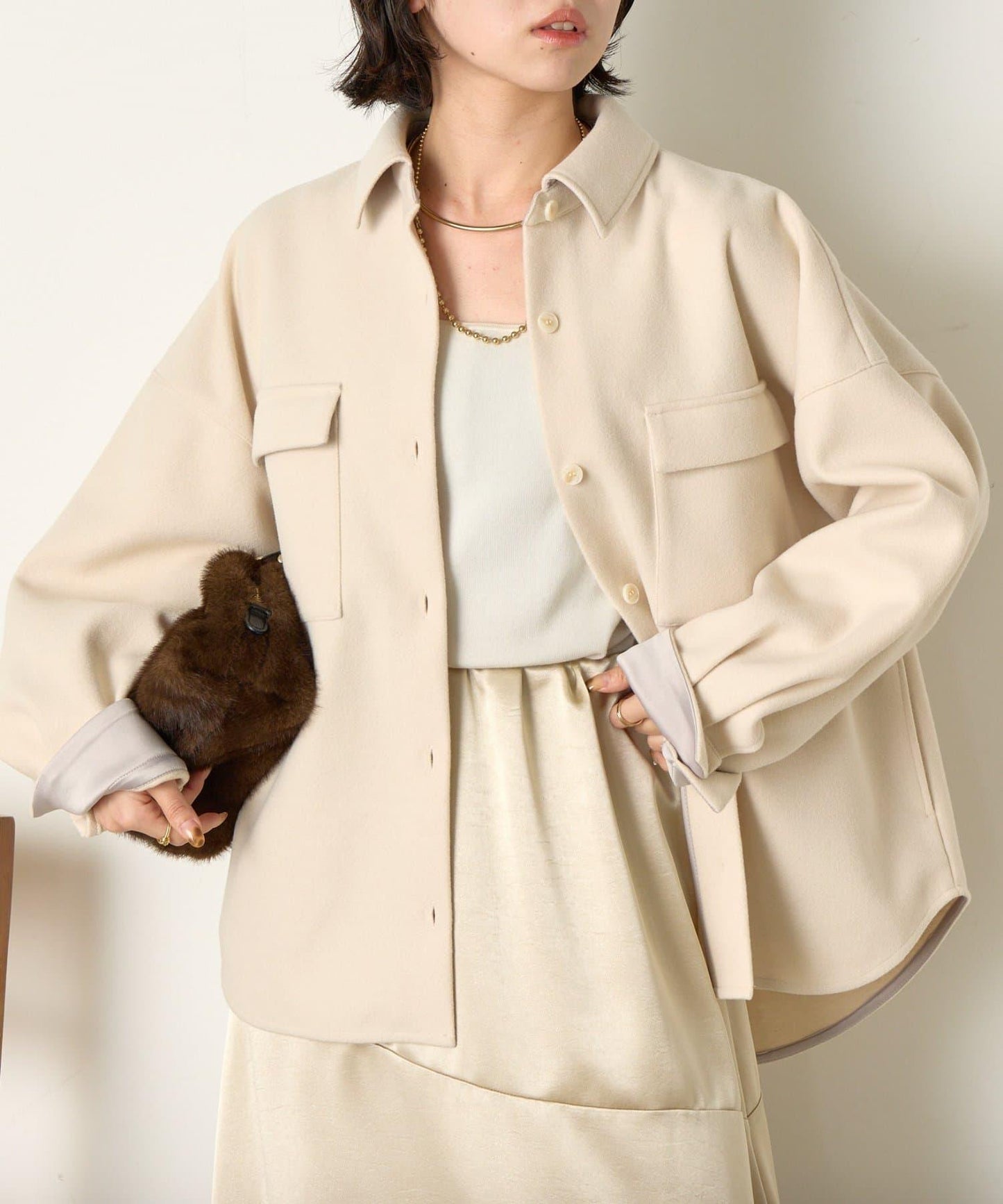 羊毛感寬鬆夾克