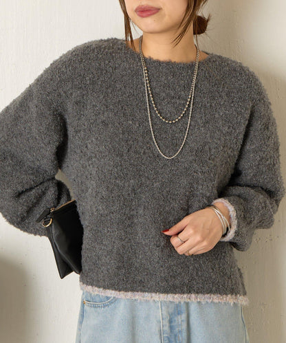 拼色圓領針織衫