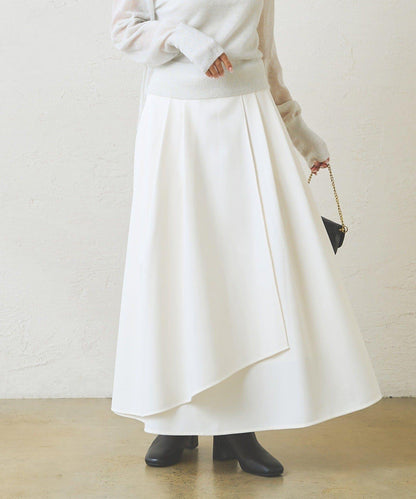 不對稱裹身風格喇叭裙