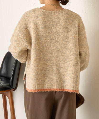 拼色圓領針織衫