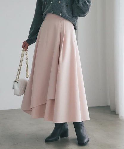 不對稱裹身風格喇叭裙