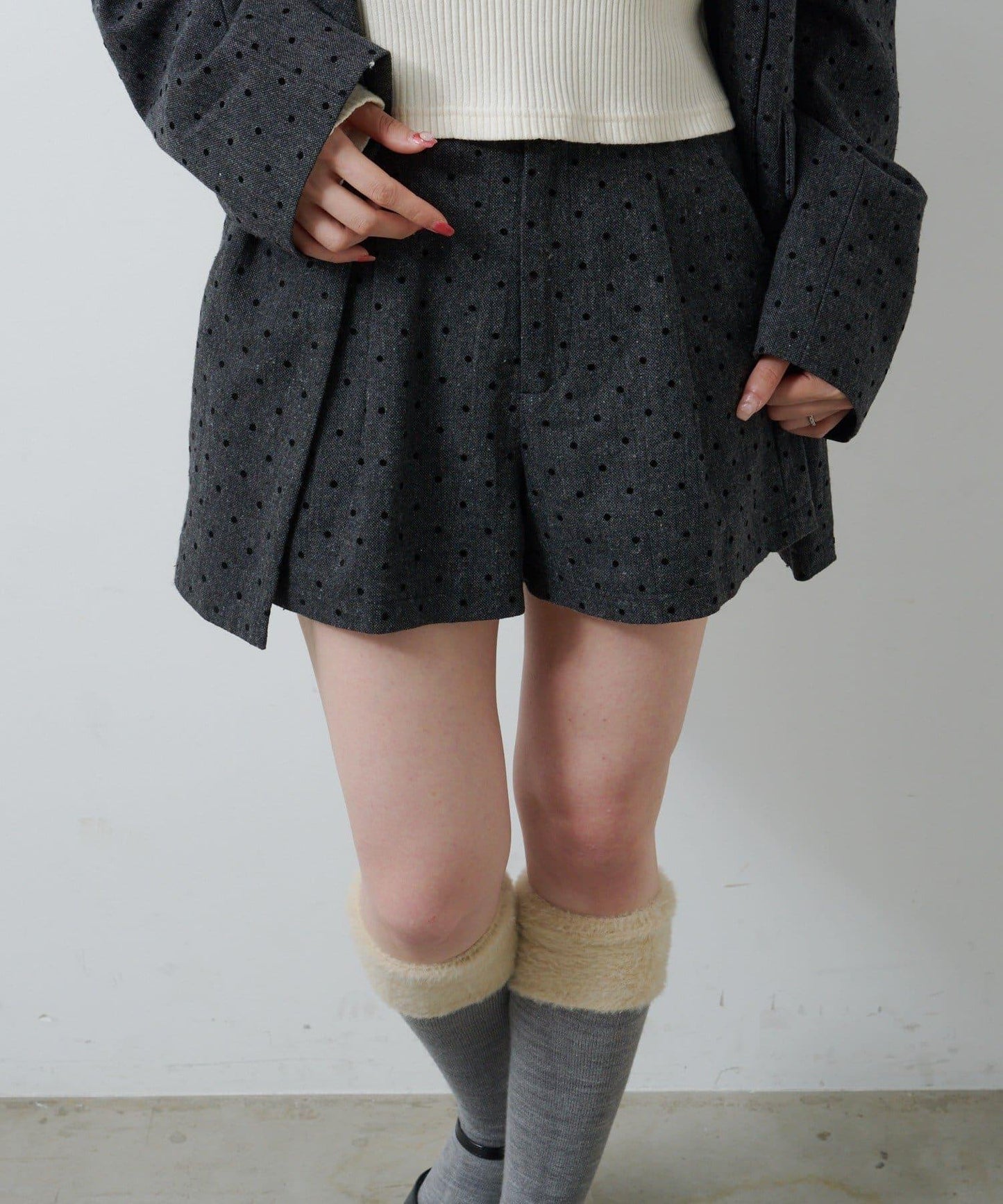 波點花呢短褲