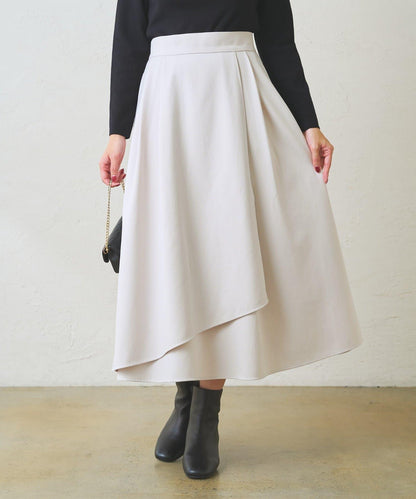 不對稱裹身風格喇叭裙