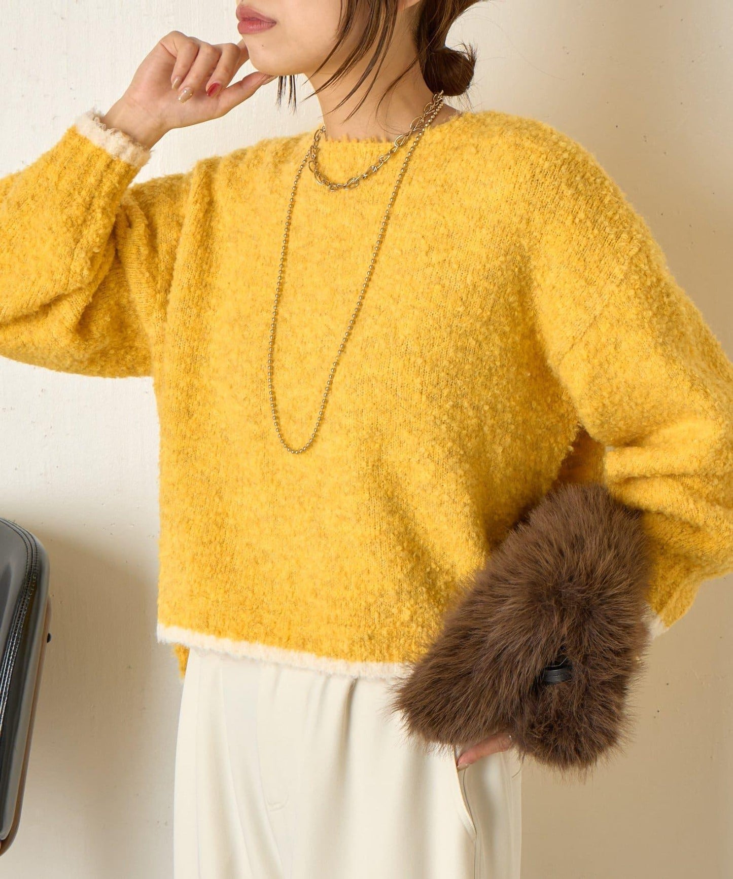 拼色圓領針織衫