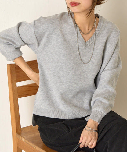 雙面V領針織衫