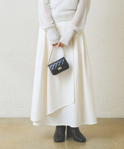 不對稱裹身風格喇叭裙