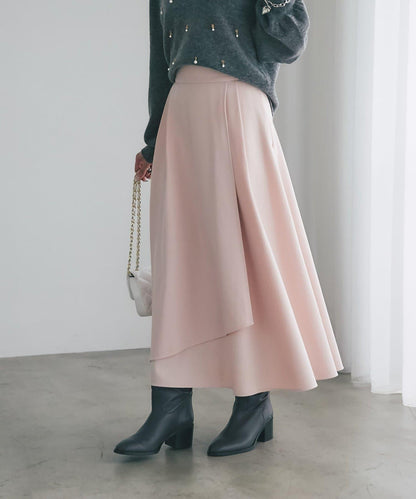 不對稱裹身風格喇叭裙