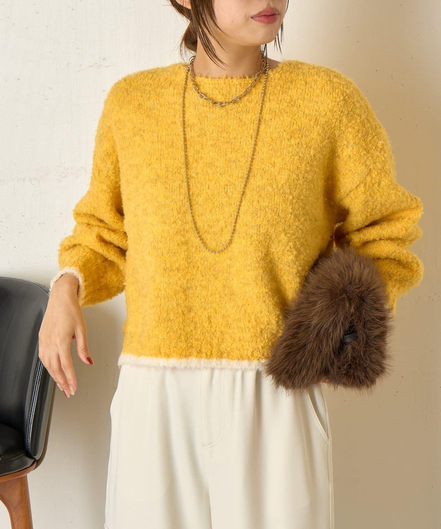 拼色圓領針織衫