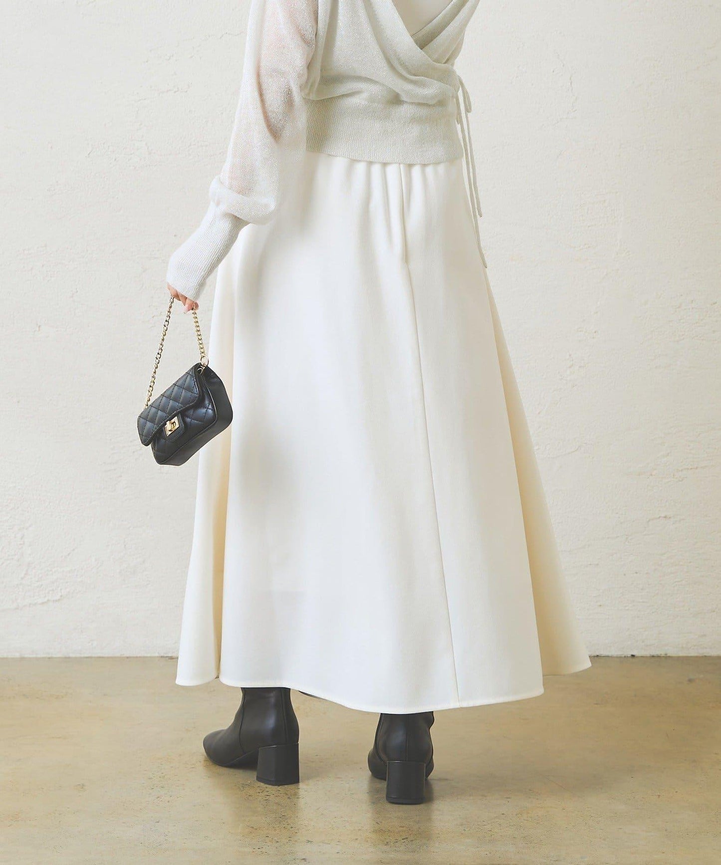 不對稱裹身風格喇叭裙