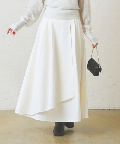 不對稱裹身風格喇叭裙