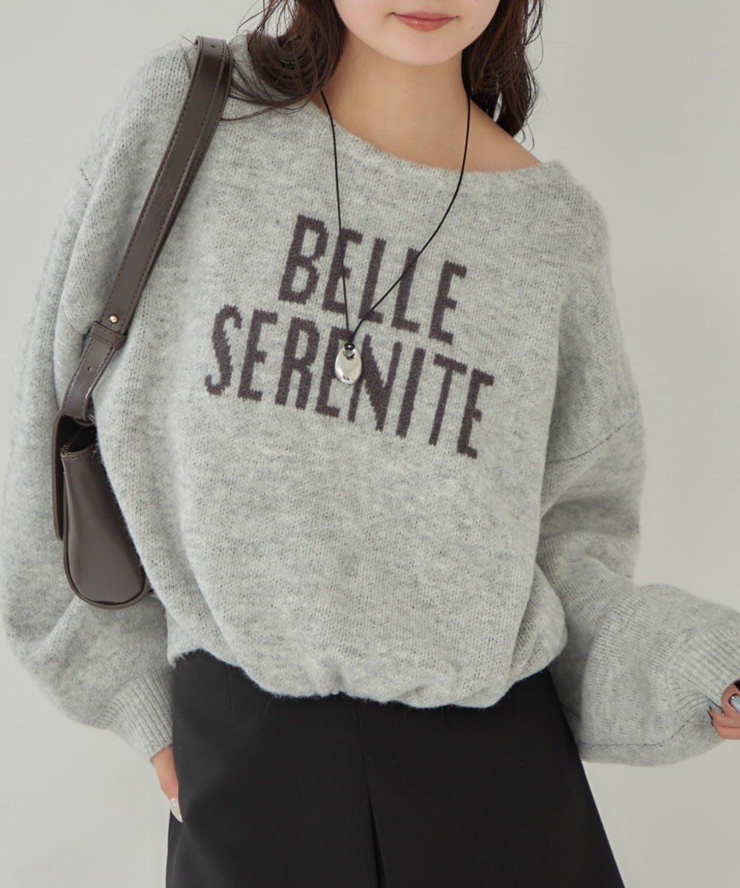 大LOGO抽繩針織衫