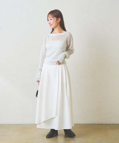 不對稱裹身風格喇叭裙