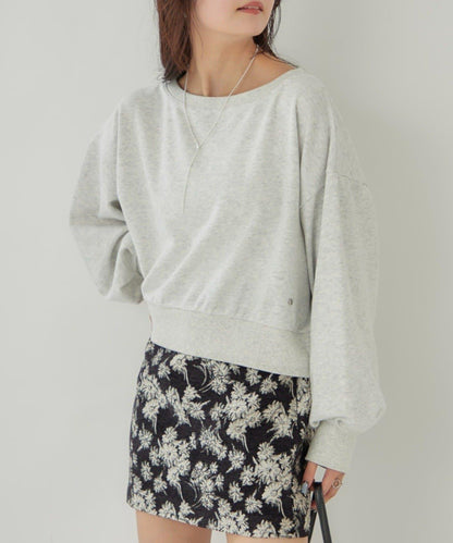 泡泡袖短款衛衣