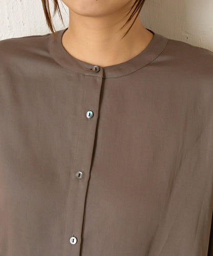 後背拼接褶皺襯衫