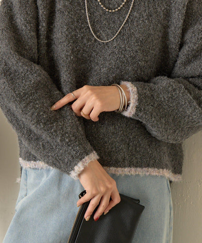 拼色圓領針織衫