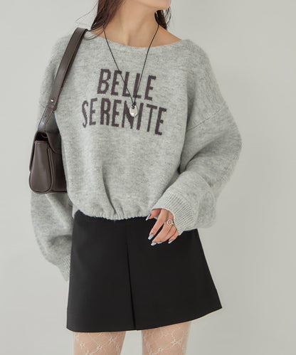 大LOGO抽繩針織衫