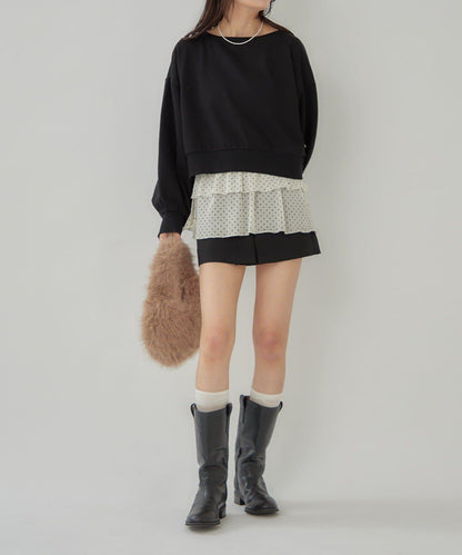 泡泡袖短款衛衣