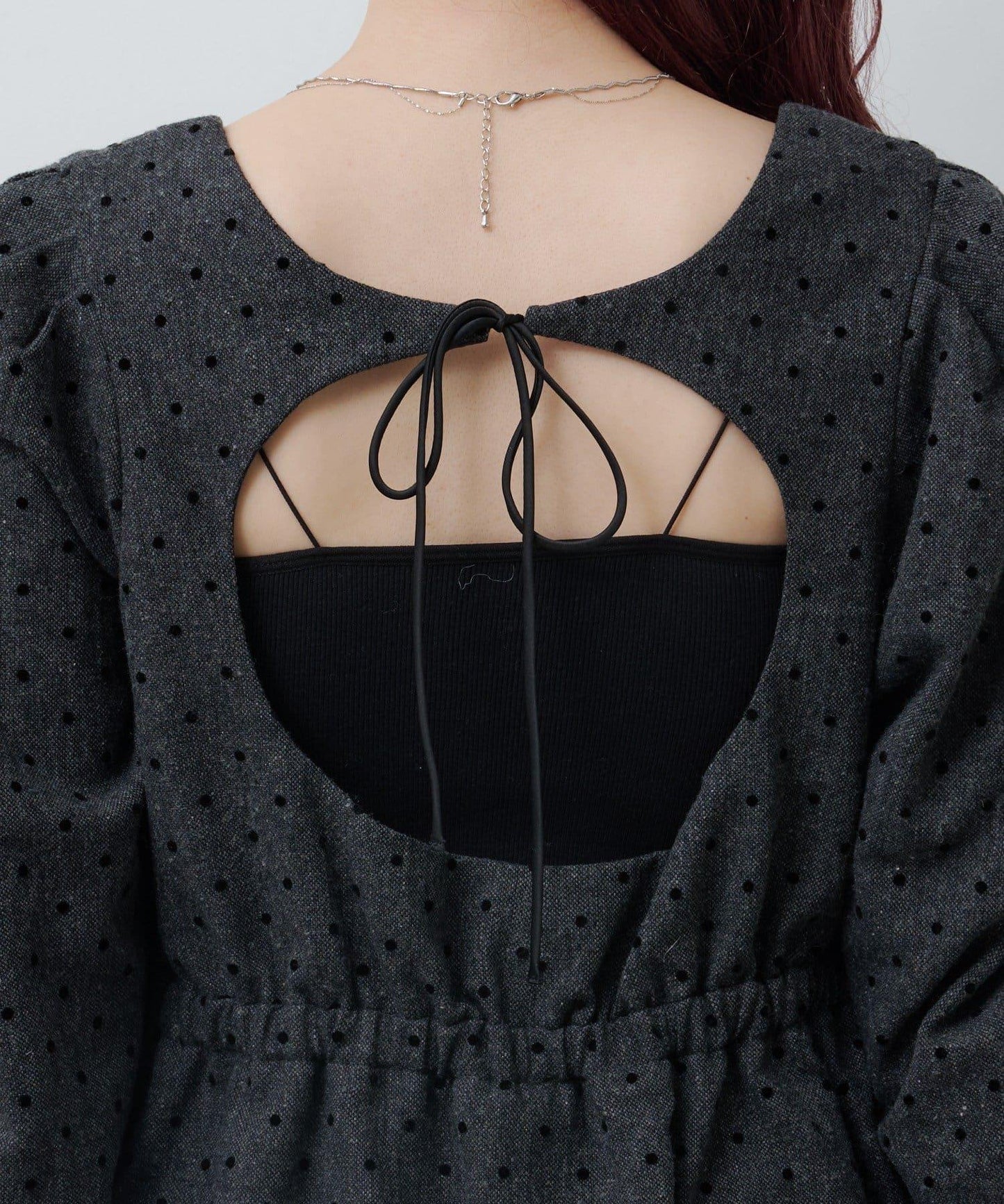 波點花呢迷你連衣裙