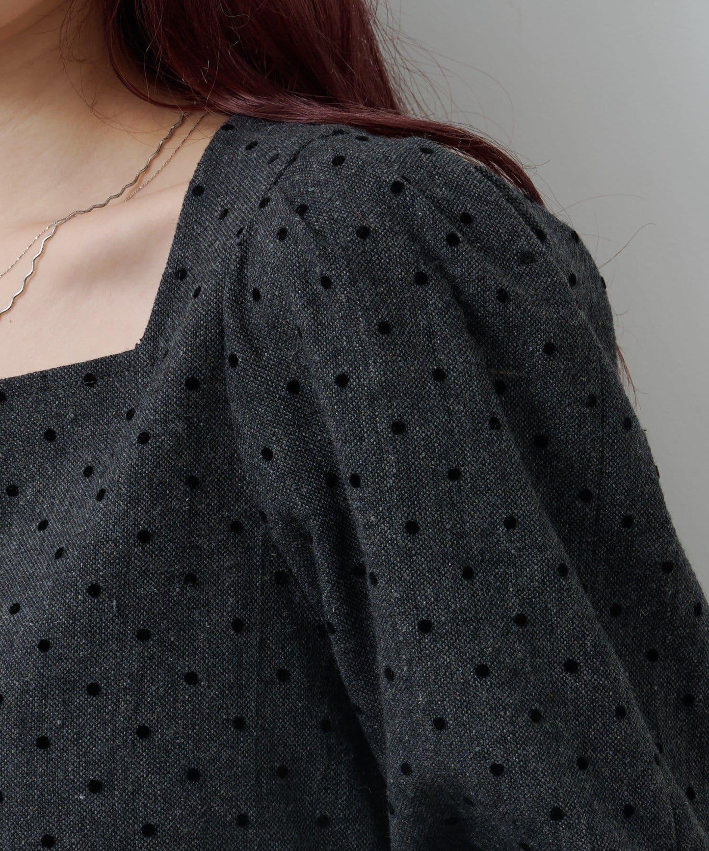 波點花呢迷你連衣裙