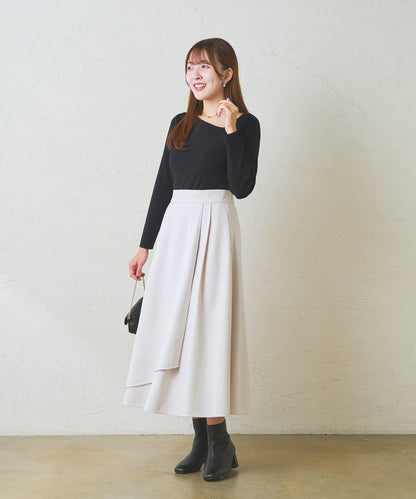 不對稱裹身風格喇叭裙